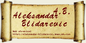 Aleksandar Blidarević vizit kartica